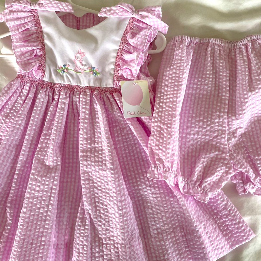 Petit Ami Easter Dress with bloomers